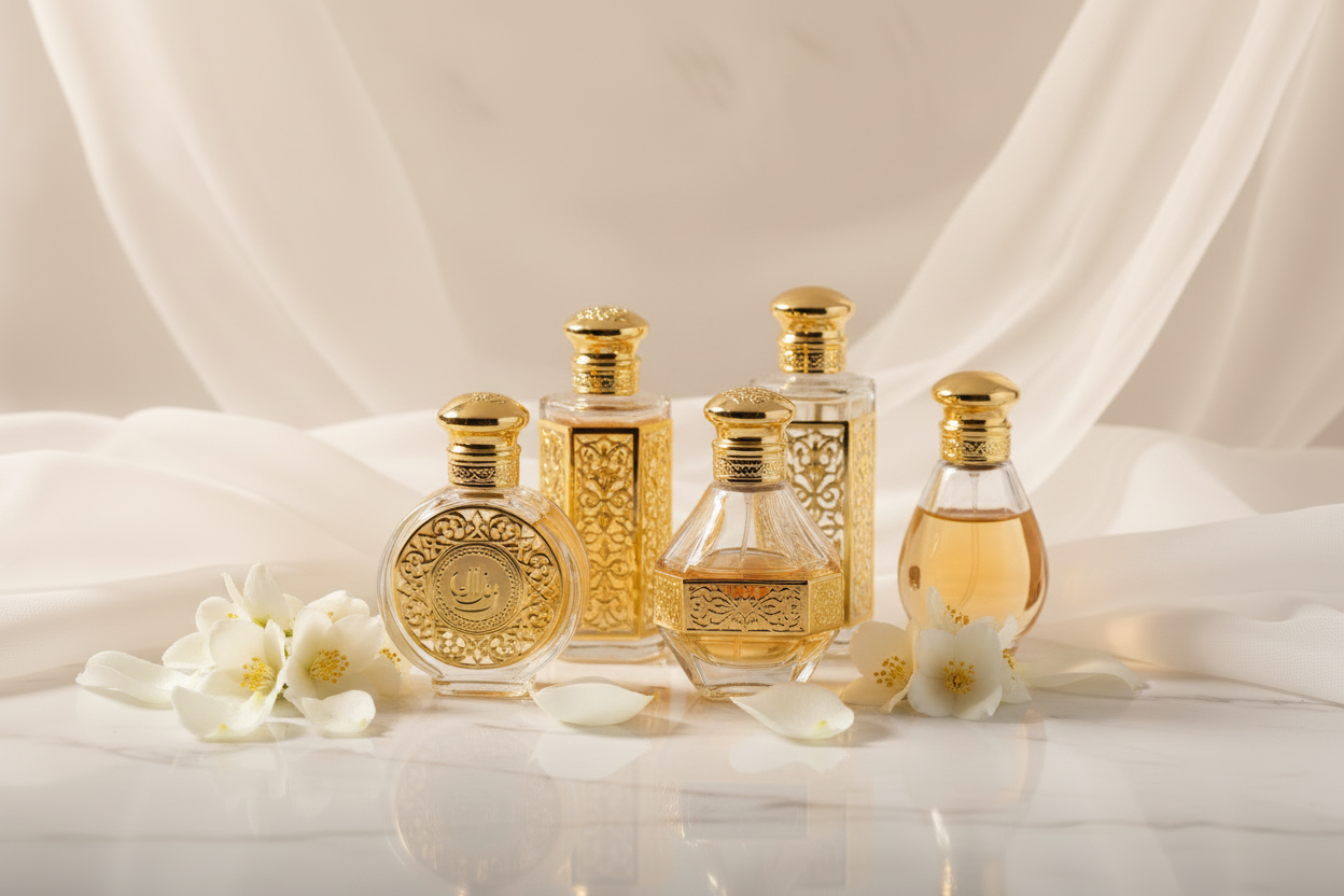 Traditional Attar Bottles Background